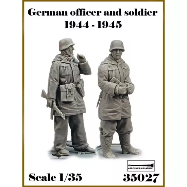 UK Shipping 1:35 Scale Unpainted Resin Figure German  Officer And Soldier WW2