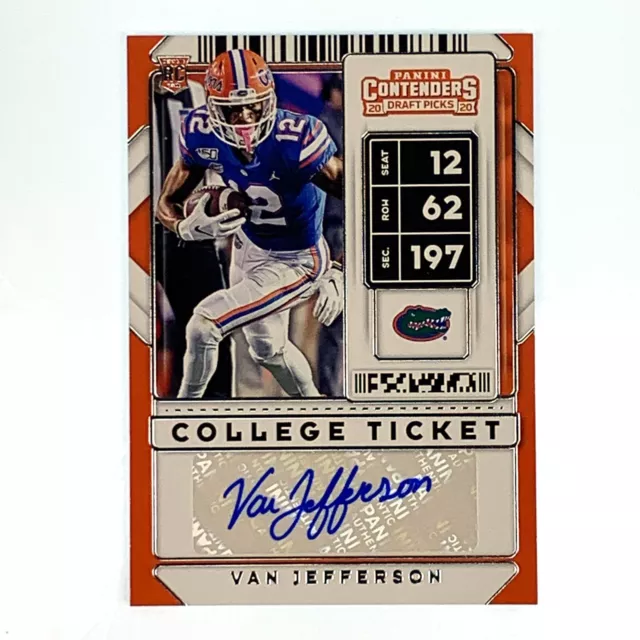 2020 Panini Contenders Draft Picks College Ticket Van Jefferson #210 Auto RC