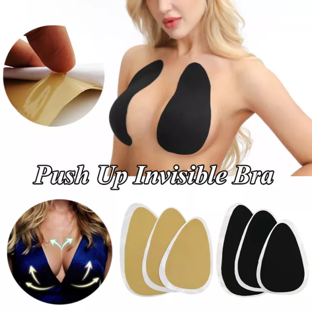 # Women Cup Bra Thin Invisible Silicone Breast Pads Boob Lift Tape Nipple Cover.