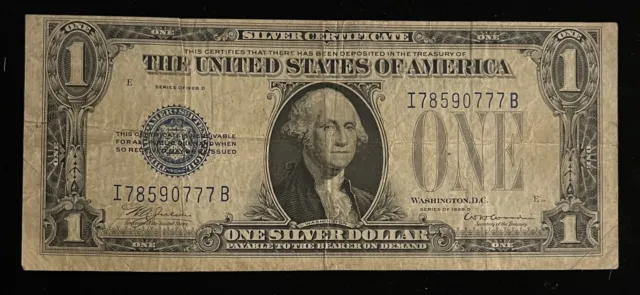 KEY 1928-D $1 SILVER CERTIFICATE, FR-1604, abt VF, ORIGINAL W/ JUST HONEST WEAR