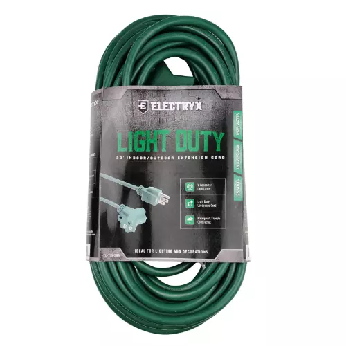Cable de extensión 30 ft 16 g interior/exterior de servicio ligero, salida doble NUEVO