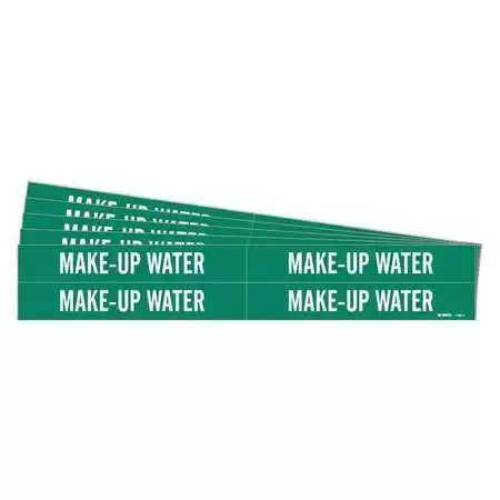Brady 7182-4-Pk Pipe Marker,Make-Up Water,Pk5, 7182-4-Pk
