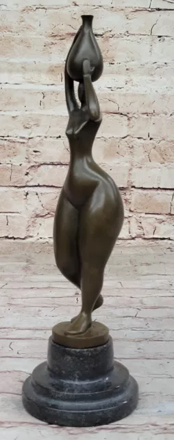 Contemporaneo Bronzo Art: Cesaros Abstract Femmina Statuina Figura