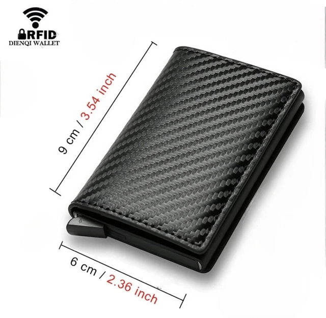 RFID BLOCKING WALLET Auto Pop up Credit Card Holder Leather Metal Money