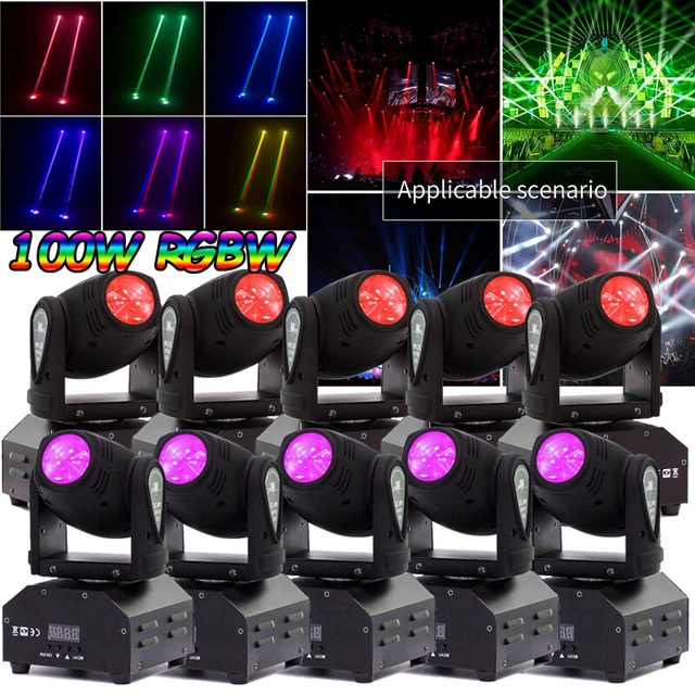 Mini LED Moving Head Stage Light RGBW DMX DJ Disco Club Party Beam Spot Lighting