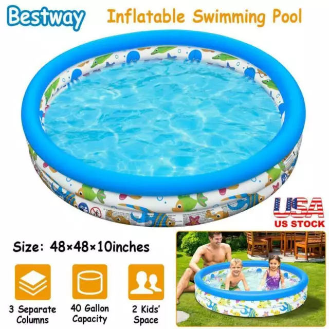 48" Inflatable Pool Swimming Pool for Kids Kiddie Pool Outdoor / Garden Foldable