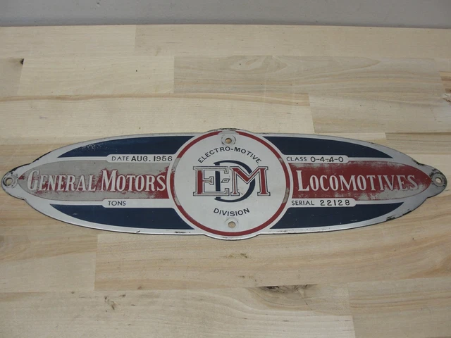 1956 General Motors Electro-Motive Locomotive Builders Plate 22128 Class 0-4-4-0 1956 General Motors Electro-Motive Locomotive Builders Plate 22128 Class 0-4-4-0