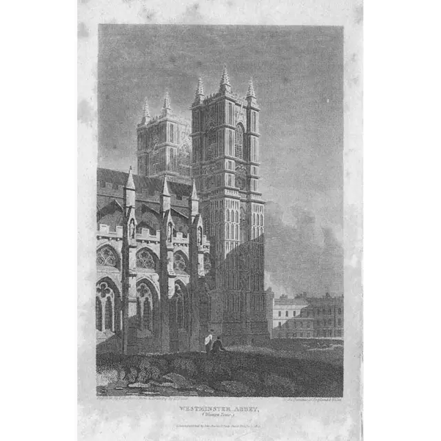 LONDON Westminster Abbey - Antique Print 1815