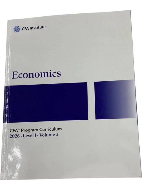 CFA INSTITUTE ECONOMICS 2026 Level 1 Volume 2 Textbook 1 XJV001 £30.00 ...