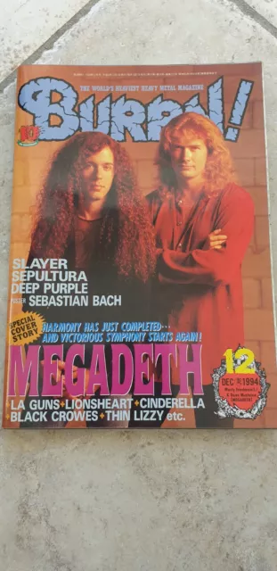 BURRN Magazine Heavy Metal Japan Release 1994 Issue 12 MEGADETH