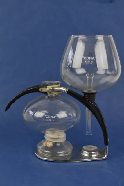 Vintage Retro CONA Glass Coffee Maker Percolator British Made Size D.