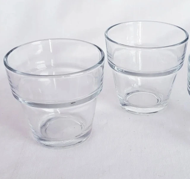 2 Crisa Flower Pot Clear Glass Tea light Votive Candle Cups