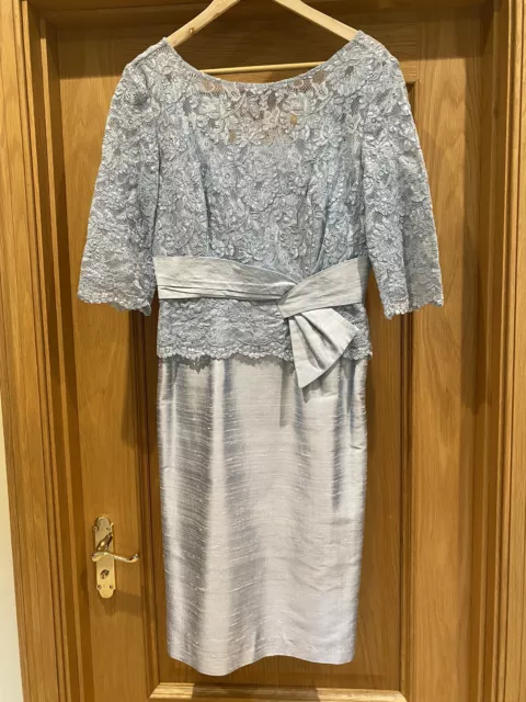 Condici Mother of the Bride Pale Blue Silk & Lace Shift Dress - Size 8