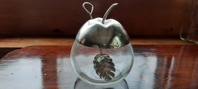Sterling Silver Durgin Apple Jam or Sugar Jar with original Spoon, No Mono Sterling Silver Durgin Apple Jam or Sugar Jar with original Spoon, No Mono