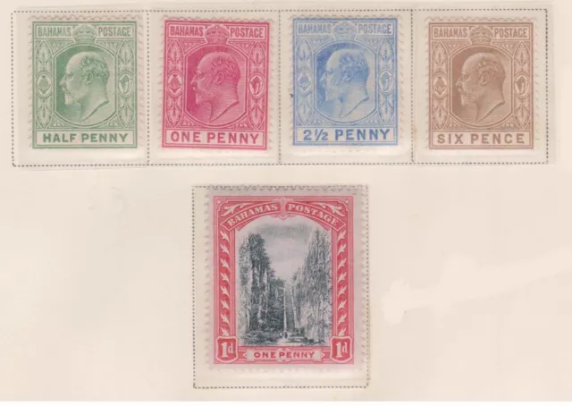 (F193-51) 1906-11 Bahamas 4stamps Edward VII &Queens Staircase 1/2d to6d MH (AZ)