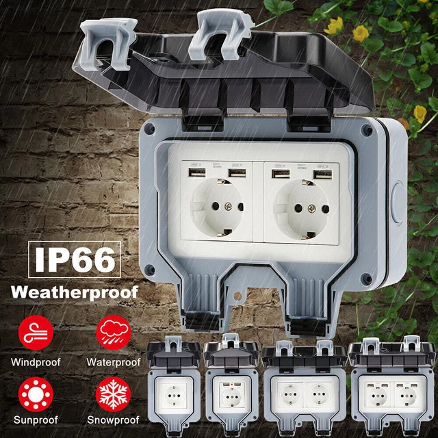 Click Ip66 IP66 AUSSENSTECKDOSE WANDSTECKDOSE Outdoor Gartensteckdose Aufputz ...