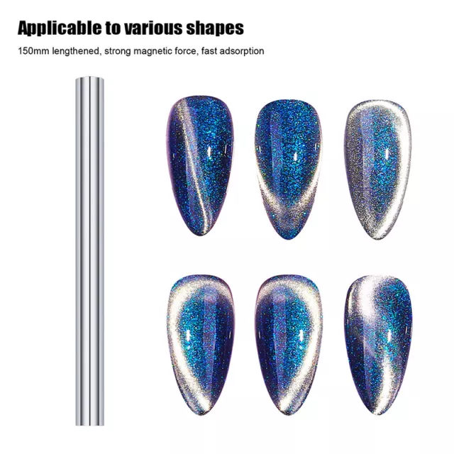 1 PIEZA Herramienta de palo imán ojo de gato gel UV esmalte de uñas a rayas de hierro absorben S1