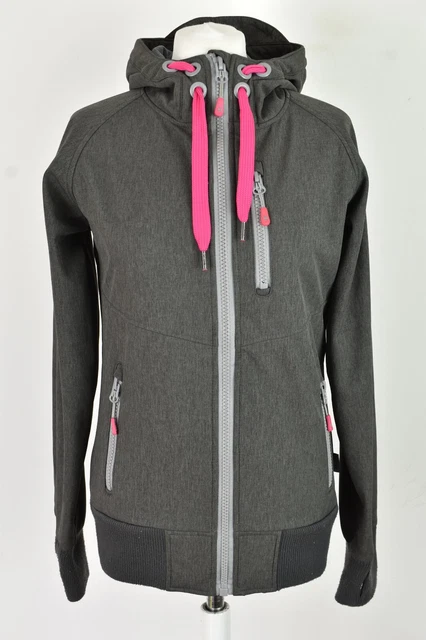 SURFANIC Grey Windbreaker Jacket size M Womens Full Zip Softshell Outdoors