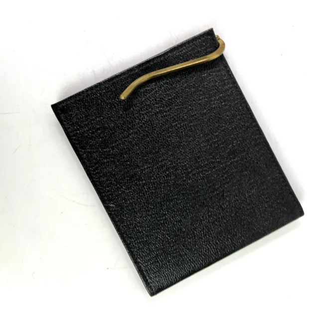 Black Goatskin Leather Golding Wallet Brass Keeper M0M