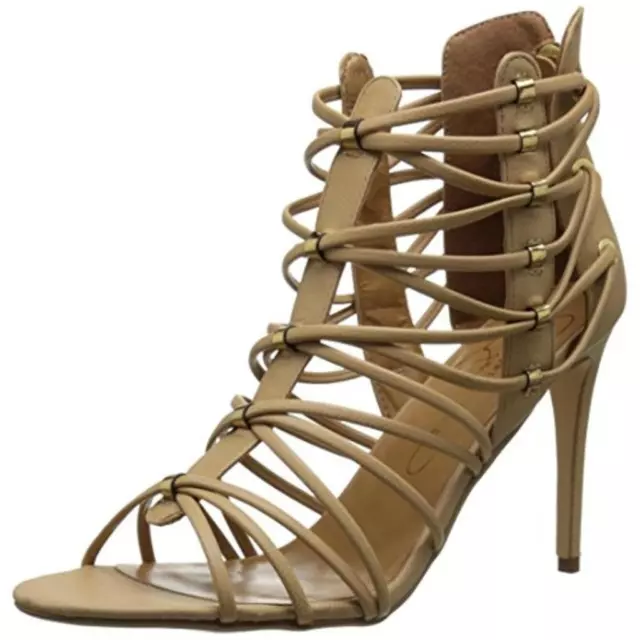 REPORT SIGNATURE $119 ALDEN TAN Leather Caged Heels SANDALS SHOES SZ 8.5 M NWT