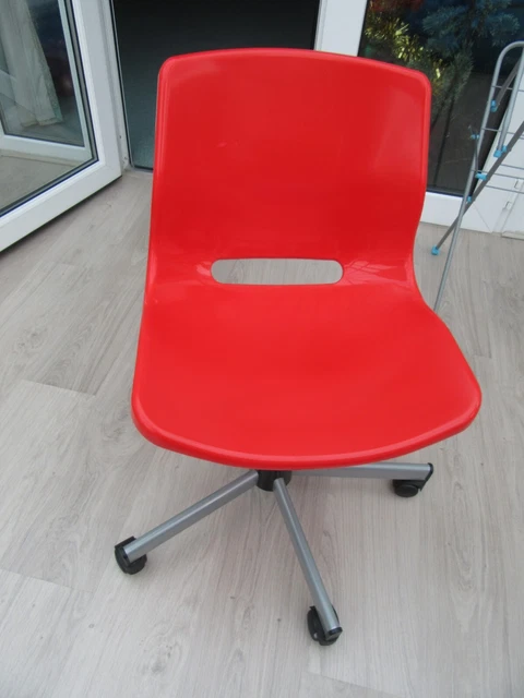 IKEA SNILLE red swivel chair