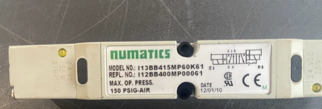 Numatics I13BB415MP60K61  MAX OP PRESS  150 PSIG-AIR