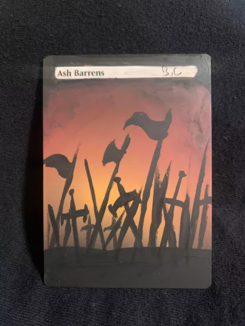 Ash Barrens MTG Hand Painted Alter Burning Battlefield