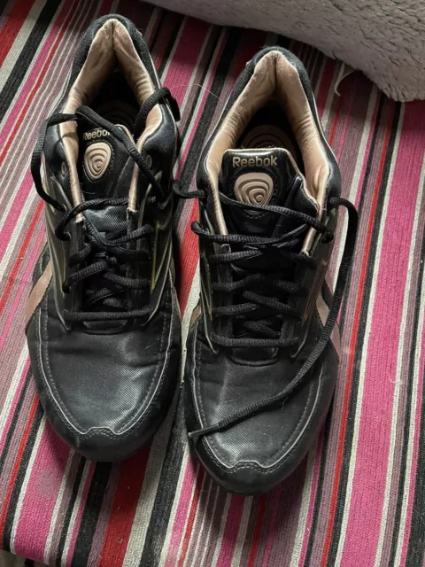 WOMENS REEBOK EASYTONE Smoothfit Walking Shoes Size 8 Black and Gold 11 J18621 10.00 PicClick UK