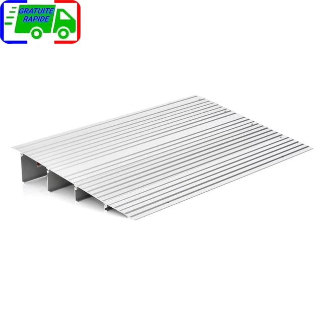 Rampe De Seuil Réglable En Aluminium – Hauteur 4,5 à 10,5 Cm, Capacité 317 Kg – Surface Antidérapante Pour Fauteuil Roulant, Diable, Vélo