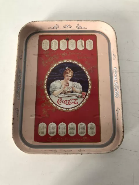 Vassoio In Lamiera Vintage  Coca Cola  “Calendari”