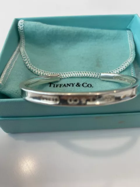 Tiffany and Co 1837 Sterling Silver Open Cuff Bangle/Bracelet size Small