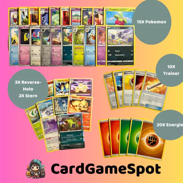 Pokemon Karten Sammlung  50x / Holos GARANTIERT deutsch Geschenkidee