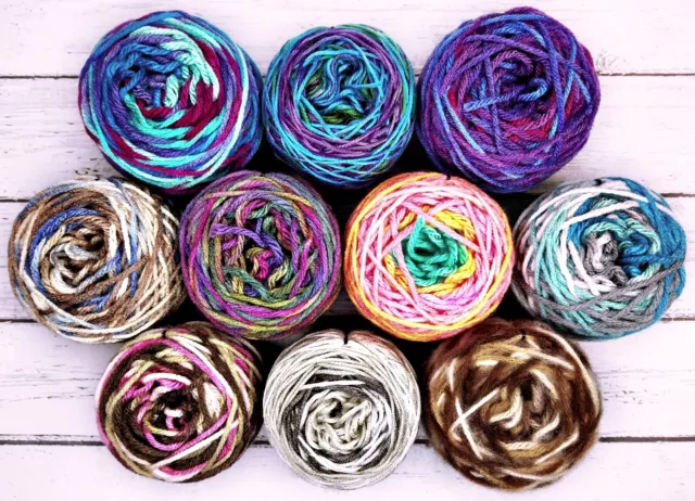 Mixed Yarn Cakes Lot of 10 Skeins Destash Bundles for Knitting Crochet 14oz 400g