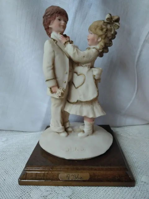 Vintage A.Belcari - Capodimonte Style Boy and Girl Figurine Wedding Day - Signed