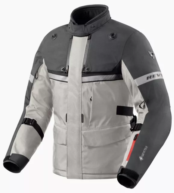 Jacke Motorrad Rev'It Poseidon 3 GTX Laminiert Gore Tex Grau Anthrazit TG M