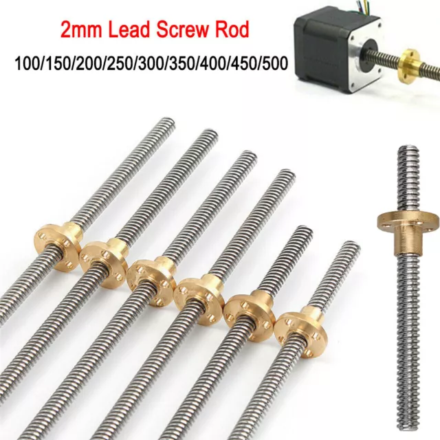Threaded Bar Rod Studding M2 Stainless Steel Screw Various Length With Brass 2mm