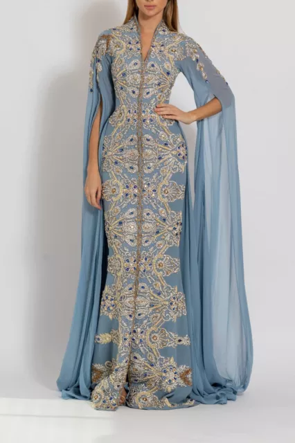 Sale Luxury Bedded Crystal Work Moroccan Dubai Kaftan Wedding Bridesmaid Dress 2