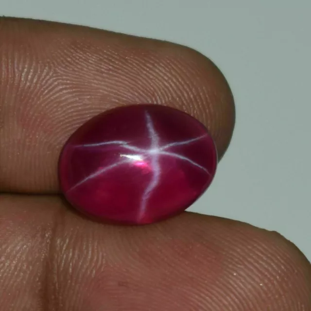 6,95 ct. AAA+ Naturel 6 Rayons Étoile Rouge Rubis Ovale Cabochon Pierre...