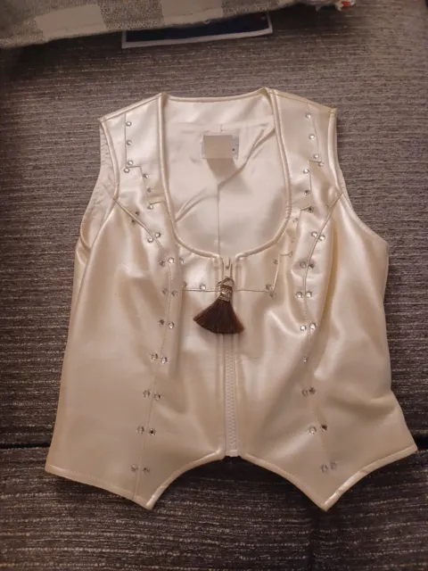 Cream Rhinestone Vest