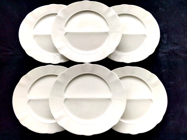6 Assiettes à asperges en porcelaine blanche Pillivuyt