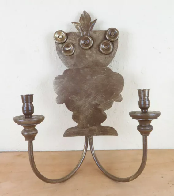 Wall Two Lights Wrought Iron Forged Hand Vintage Light Wall CH37