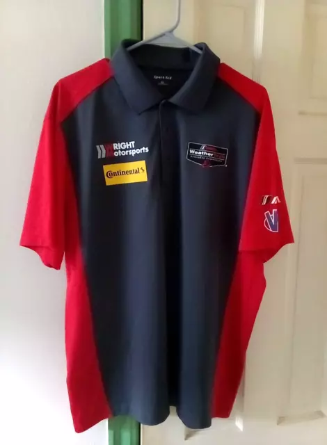 Sports Tek Wright Motorsports Porsche Polo Shirt Sz XL Racing IMSA Weather Tech