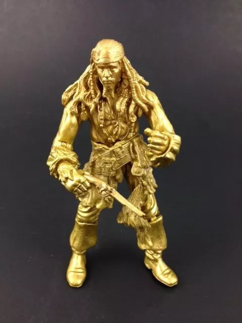 Pirates of the Caribbean Captain Jack Sparrow Gold Figure Johnny Depp 3.75"