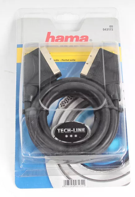 Hama Scart Câble de Connexion Connecteur À Fiche 1,5m Noir
