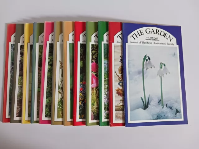 RHS The Garden Magazine 1981- Complete Set of 12 Issues - Vintage - Rare