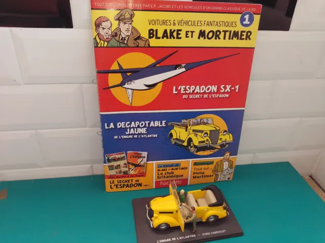 ford cabriolet jaune l'enigme 1/43 Les vehicules de Blake et Mortimer hachette