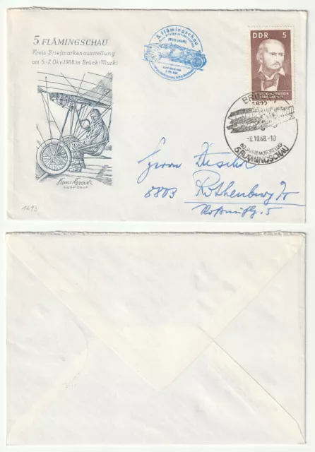 96780 - Sonderstempel/Umschlag: 5. Flämingschau - Brück 6.10.1968