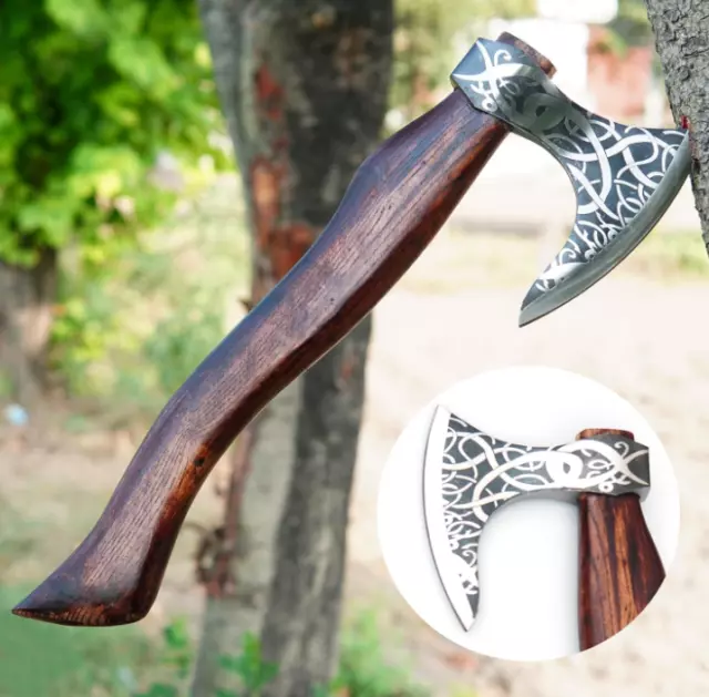 CUSTOM HANDMADE CARBON Steel Viking Axe NORSE Axe Throwing Norse with ...