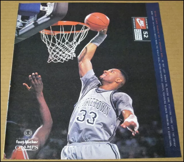 1994 Alonzo Mourning Nike Georgetown Hoyas Jersey Print Ad Advertisement 10"x12"