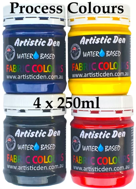 Process Colours  Fabric Paint Screen Ink Print Ink Permaset Comp 4x250ml